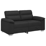 2-Seater Sofa Black 120 cm Faux Leather - Front View