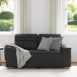 2-Seater Sofa Black 120 cm Faux Leather - Side View