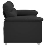 2-Seater Sofa Black 120 cm Faux Leather - 45-Degree Angle