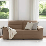 2-Seater Sofa Cappuccino 140 cm Faux Leather - Side View