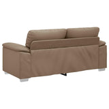 2-Seater Sofa Cappuccino 140 cm Faux Leather - Rear View