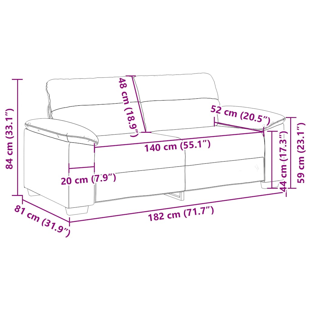 2-Seater Sofa Cappuccino 140 cm Faux Leather
