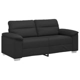 2-Seater Sofa Black 140 cm Faux Leather - Front View