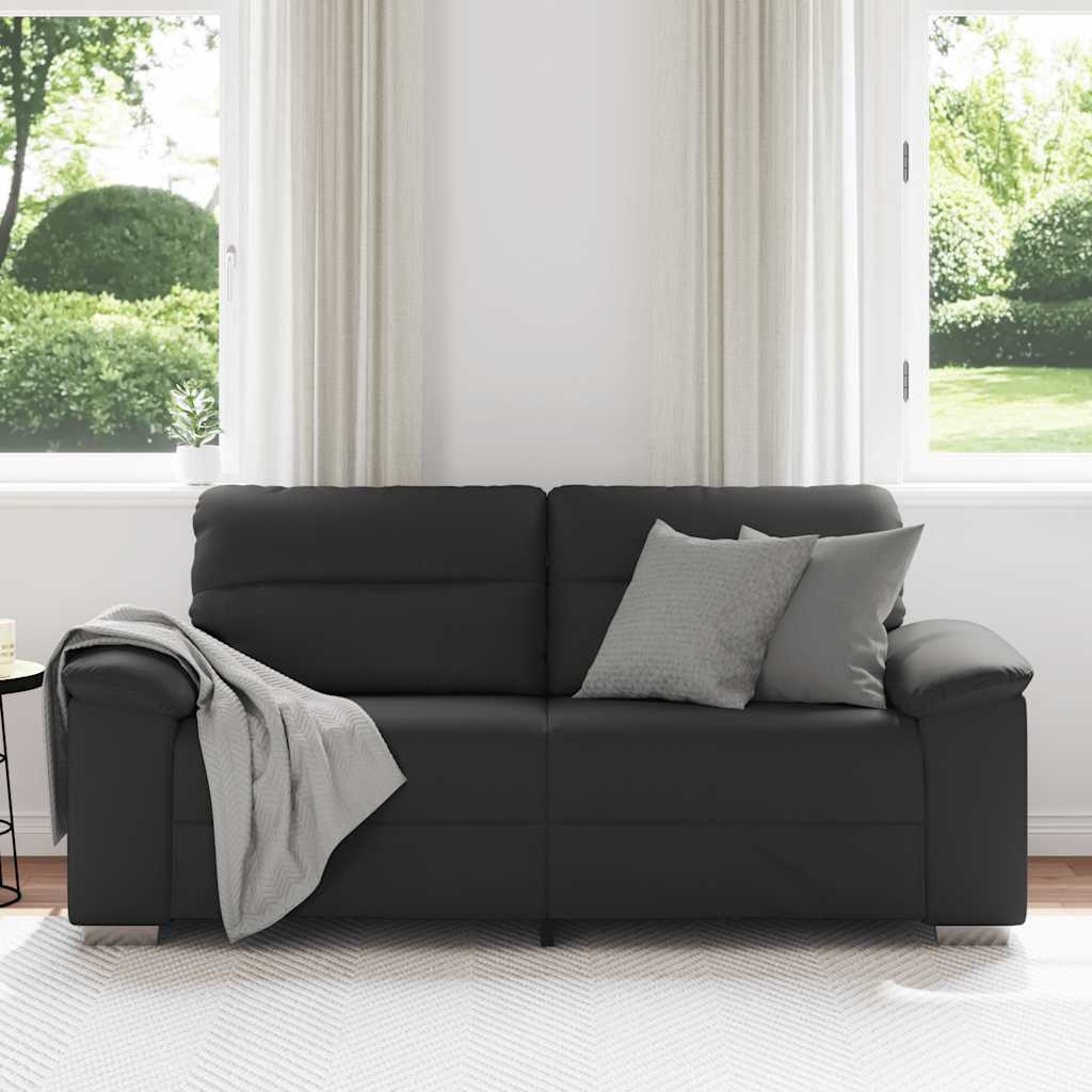 2-Seater Sofa Black 140 cm Faux Leather