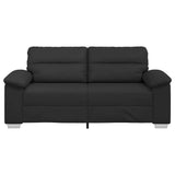 2-Seater Sofa Black 140 cm Faux Leather - Top-Down View