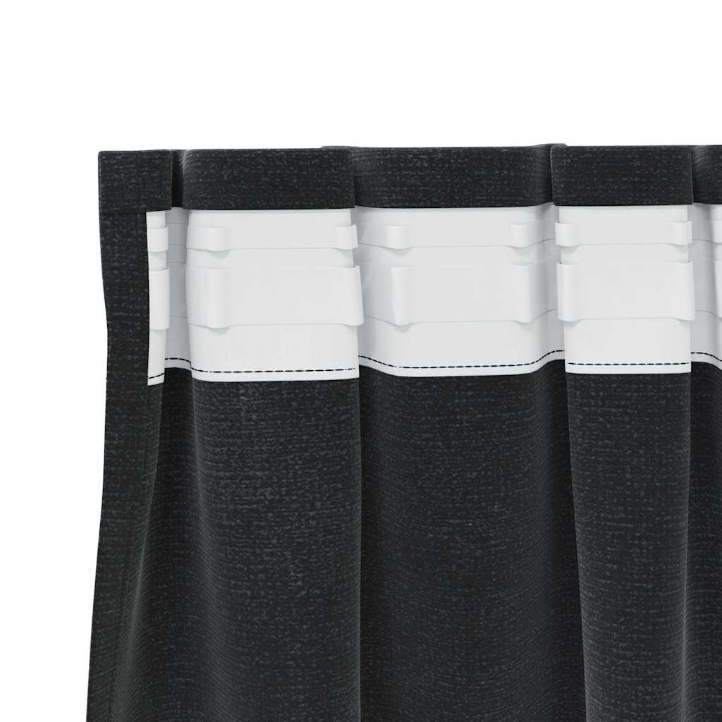 Blackout Curtains 2 pcs Black 140 x 225 cm Velvet