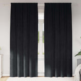 Blackout Curtains 2 pcs Black 140 x 225 cm Velvet