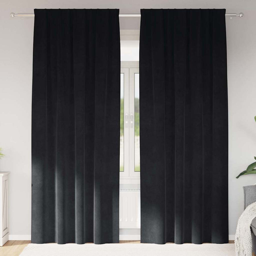 Curtains 2 pcs Black 140 x 260 cm Velvet