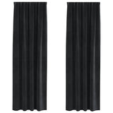 Blackout Curtains 2 pcs Black 140 x 260 cm Velvet