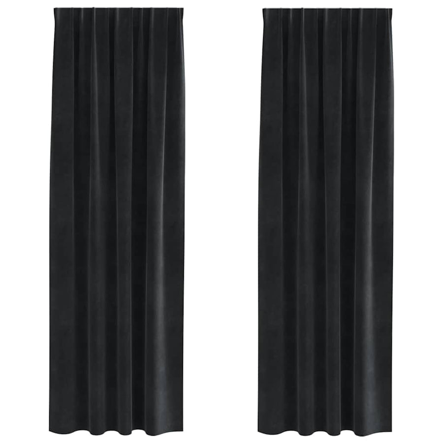 Curtains 2 pcs Black 140 x 260 cm Velvet