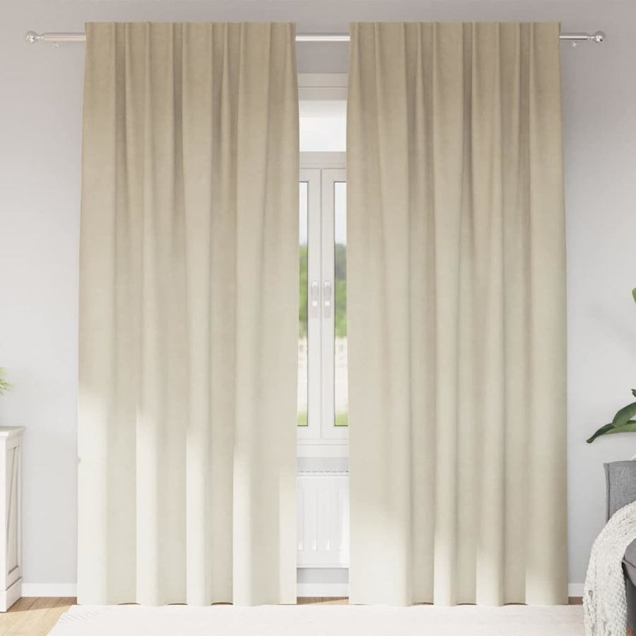 Curtains 2 pcs Cream 140 x 245 cm Velvet