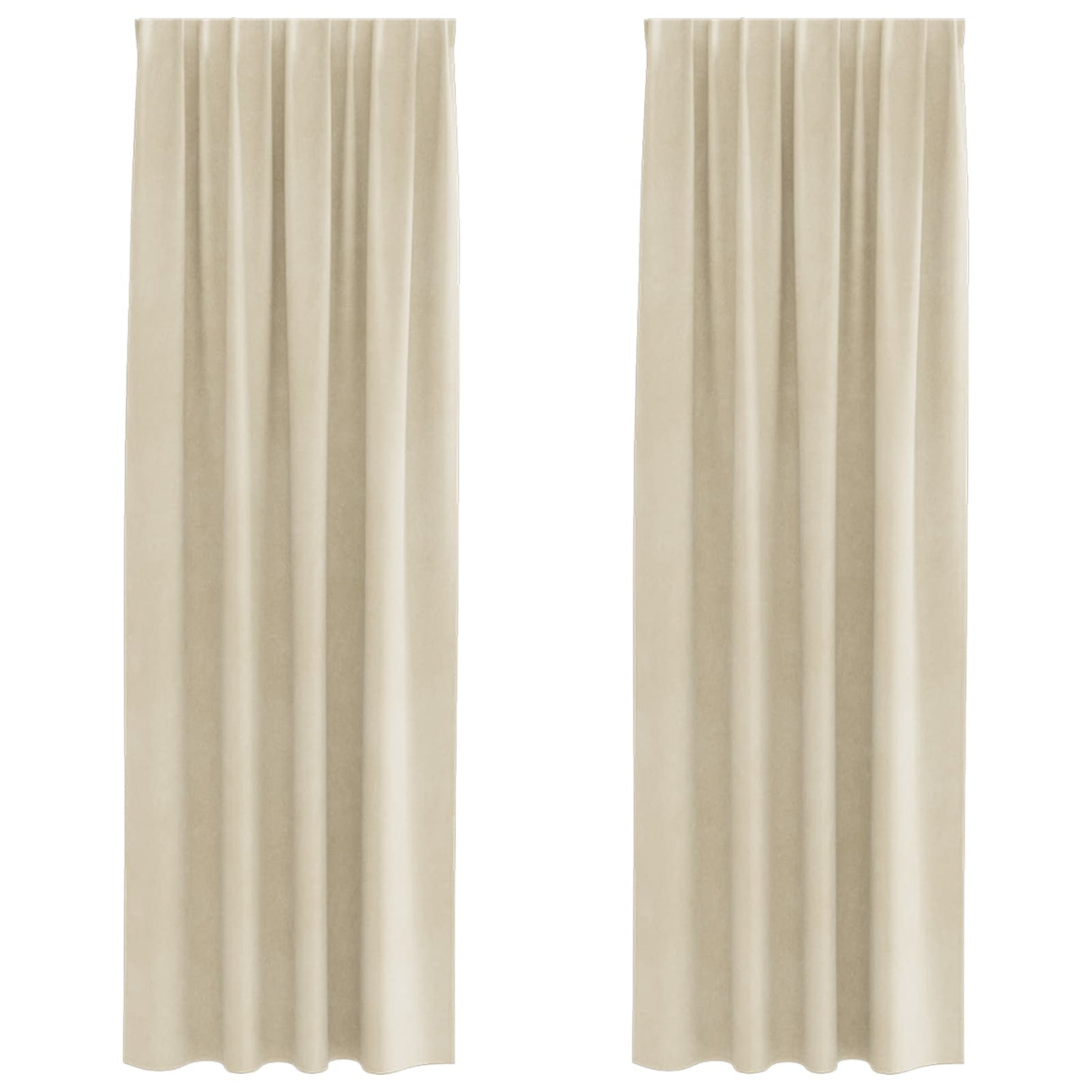Blackout Curtains 2 pcs Cream 140 x 260 cm Velvet