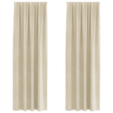 Blackout Curtains 2 pcs Cream 140 x 260 cm Velvet - Front View