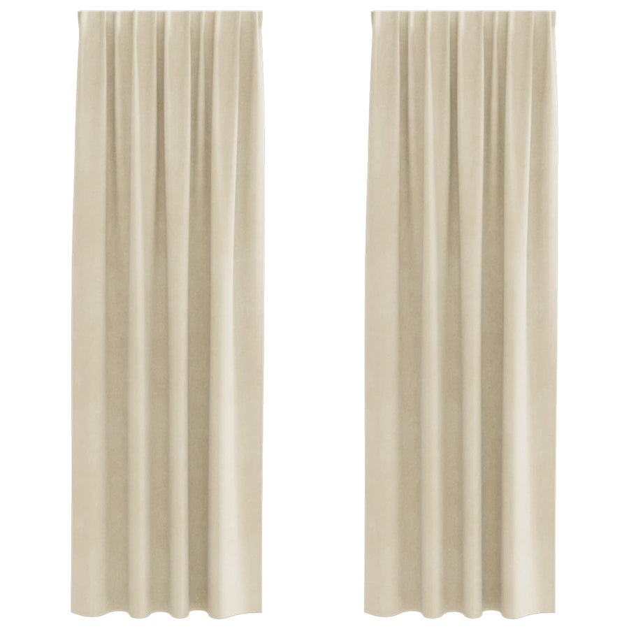 Curtains 2 pcs Cream 140 x 260 cm Velvet