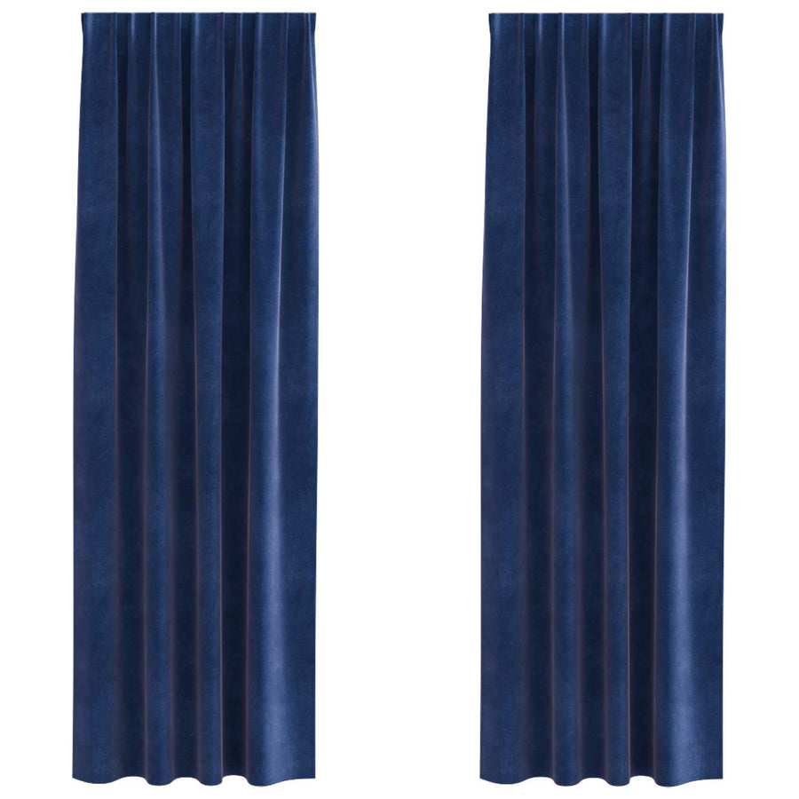 Curtains 2 pcs Dark Blue 140 x 225 cm Velvet
