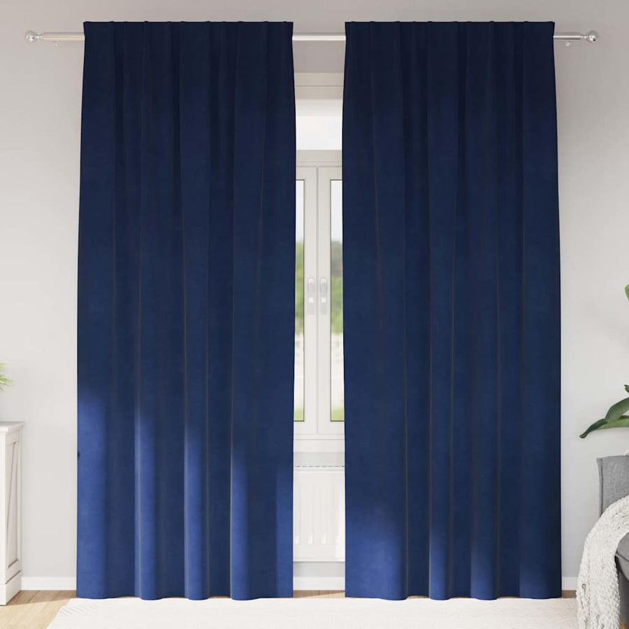 Curtains 2 pcs Dark Blue 140 x 245 cm Velvet