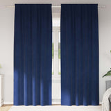 Blackout Curtains 2 pcs Dark Blue 140 x 260 cm Velvet