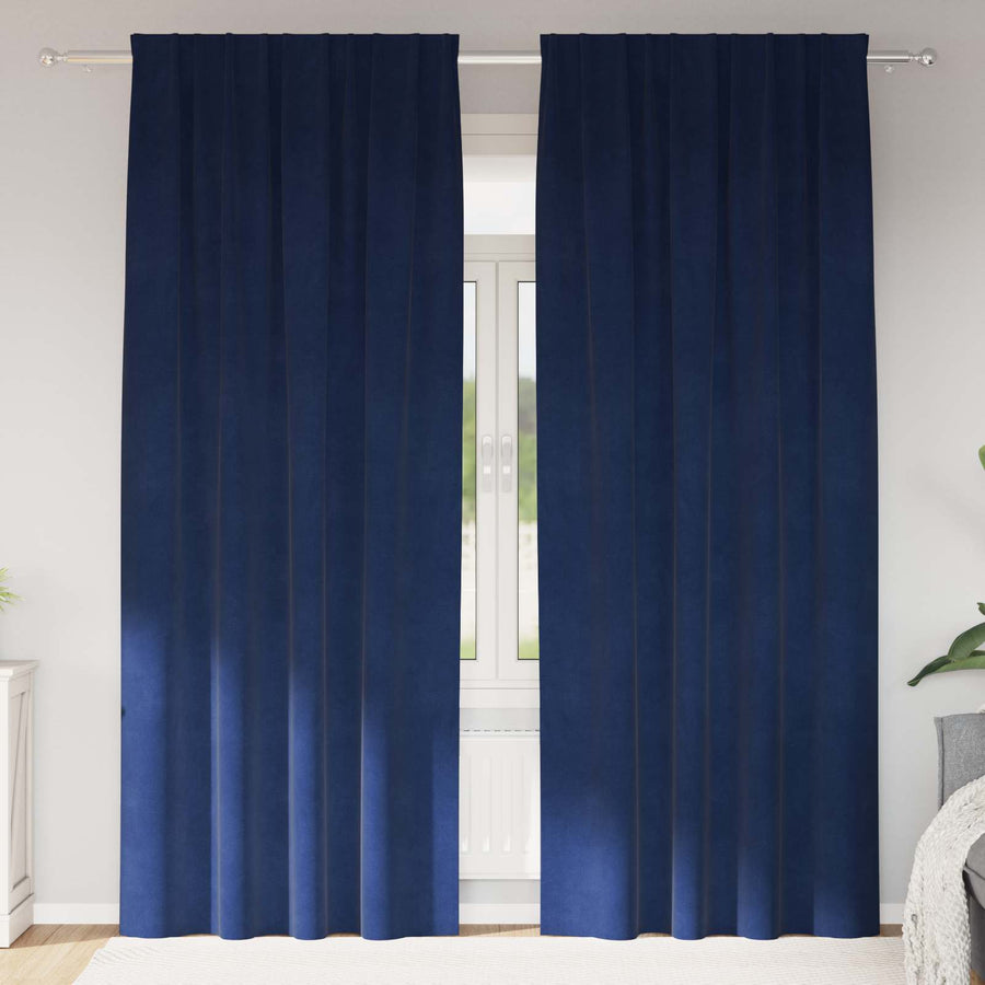 Curtains 2 pcs Dark Blue 140 x 260 cm Velvet