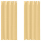 Blackout Curtains with Rings 2 pcs Beige 245 x 140 cm Polyester