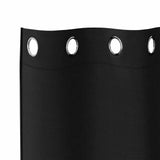 Blackout Curtains with Rings 2 pcs Black 245 x 140 cm Polyester