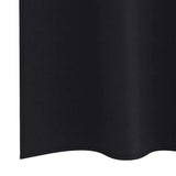 Blackout Curtains with Rings 2 pcs Black 245 x 140 cm Polyester - Rear View