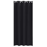 Blackout Curtains with Rings 2 pcs Black 245 x 140 cm Polyester - Top-Down View
