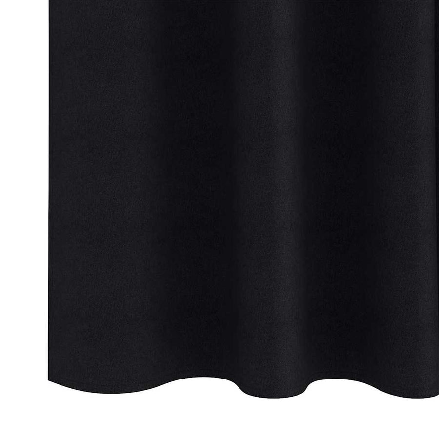 Blackout Curtains with Rings 2 pcs Black 245 x 140 cm Polyester