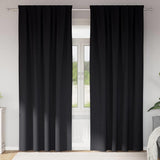 Blackout Curtains with Rings 2 pcs Black 245 x 140 cm Polyester