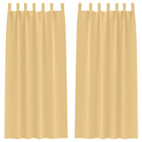 Blackout Curtains with Rings 2 pcs Beige 245 x 140 cm Polyester