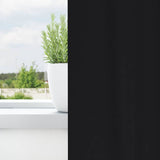 Blackout Curtains with Rings Black Polyester - Side View