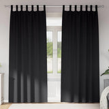 Blackout Curtains with Rings 2 pcs Black 245 x 140 cm Polyester