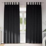 Blackout Curtains with Rings Black Polyester
