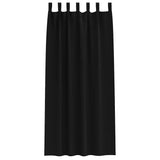 Blackout Curtains with Rings 2 pcs Black 245 x 140 cm Polyester