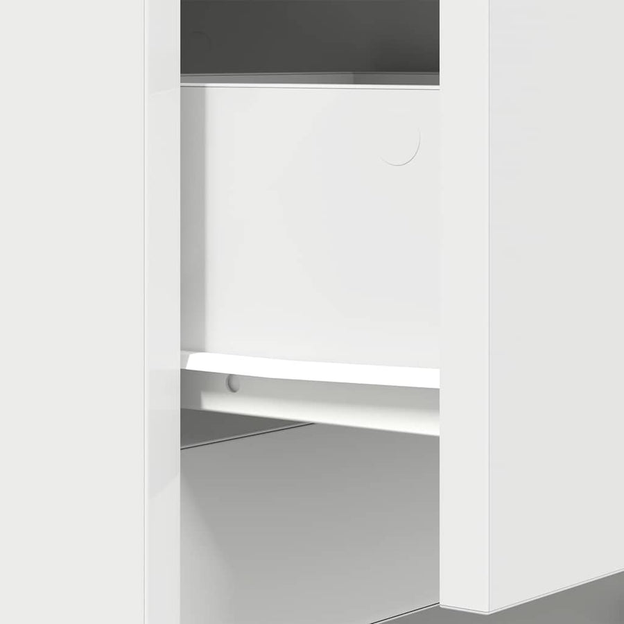 Bedside Cabinet White 39x35x125 cm Engineered Wood
