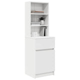 Bedside Cabinet White 39x35x125 cm Engineered Wood - Top-Down View