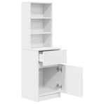 Bedside Cabinet White 39x35x125 cm Engineered Wood