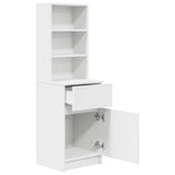 Bedside Cabinet White 39x35x125 cm Engineered Wood - 45-Degree Angle