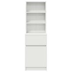 Bedside Cabinet White 39x35x125 cm Engineered Wood