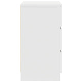 Bedside Cabinet with 3 Drawers White 39x35x65 cm - Close-Up Angle