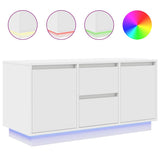 TV Cabinet with LED Lights White 100x41x50 cm - Front View