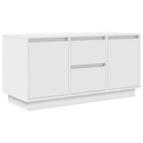 TV Cabinet with LED Lights White 100x41x50 cm - Side View