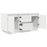 TV Cabinet with LED Lights White 100x41x50 cm - Rear View