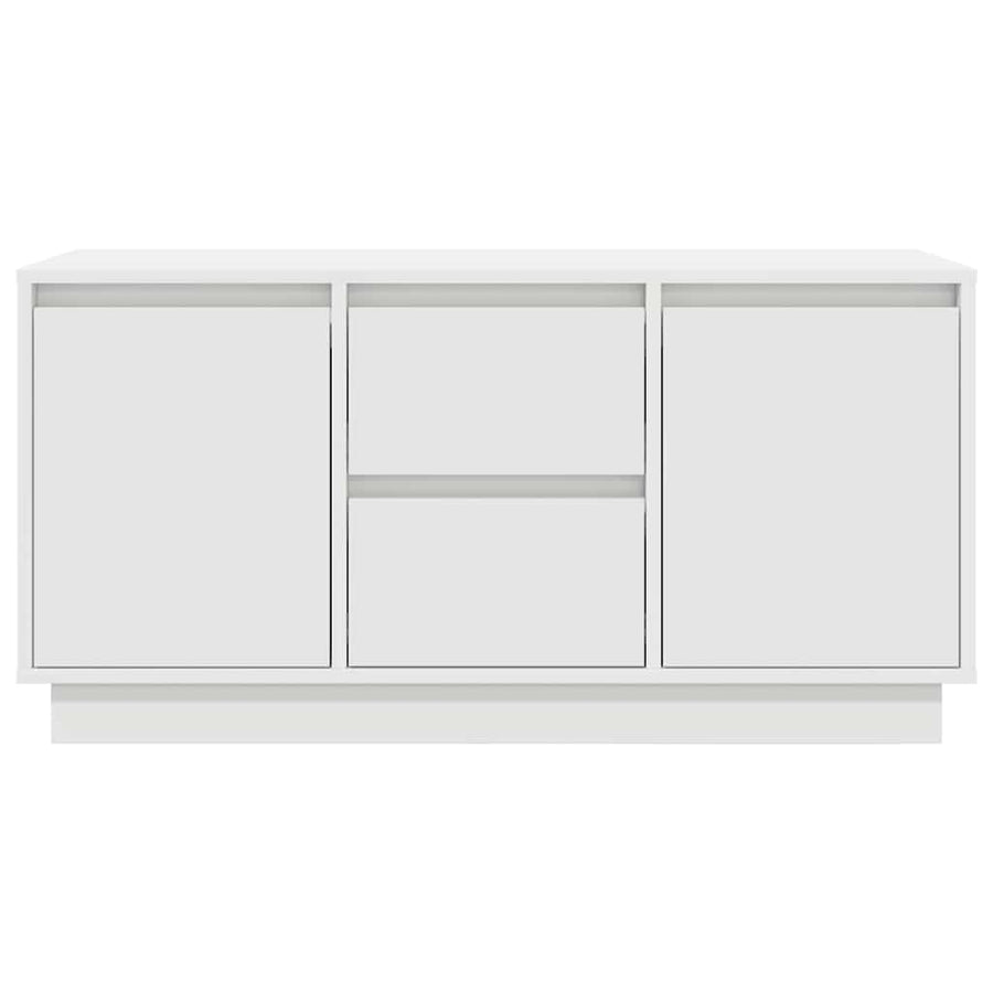 TV Cabinet with LED Lights White 100x41x50 cm