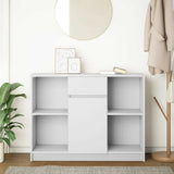 Sideboard with Drawer White 101x35x76 cm Engineered Wood - Side View
