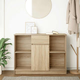 Sideboard with Drawer Sonoma Oak 101x35x76 cm Engineered Wood - Side View