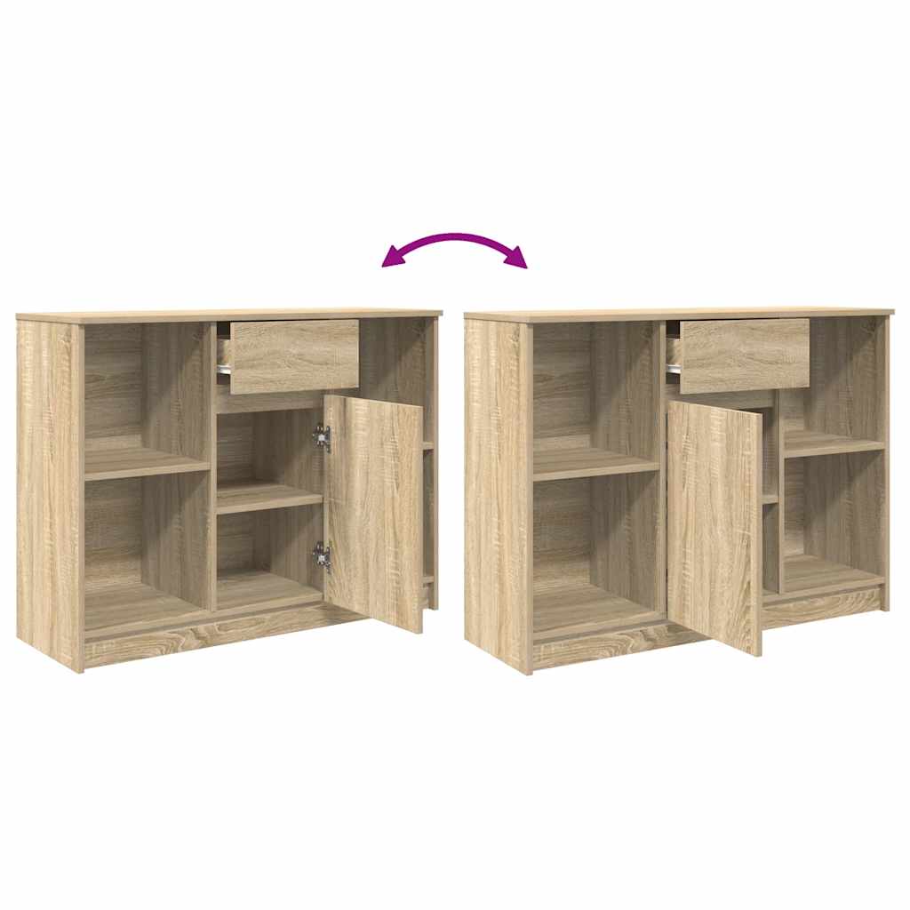 Sideboard with Drawer Sonoma Oak 101x35x76 cm Engineered Wood