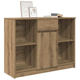 Sideboard with Drawer Artisan Oak 101x35x76 cm Engineered Wood - Top-Down View