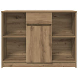 Sideboard with Drawer Artisan Oak 101x35x76 cm Engineered Wood - Rear View