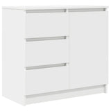 Sideboard with Drawer White 71x35x65 cm Engineered Wood - Front View