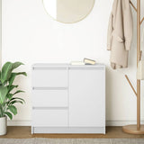 Sideboard with Drawer White 71x35x65 cm Engineered Wood - Side View